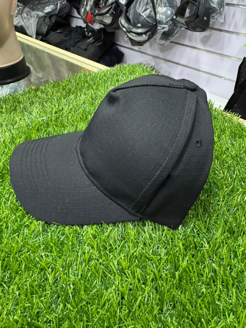 Tactical Black Ripstop Baseball Cap – Plain