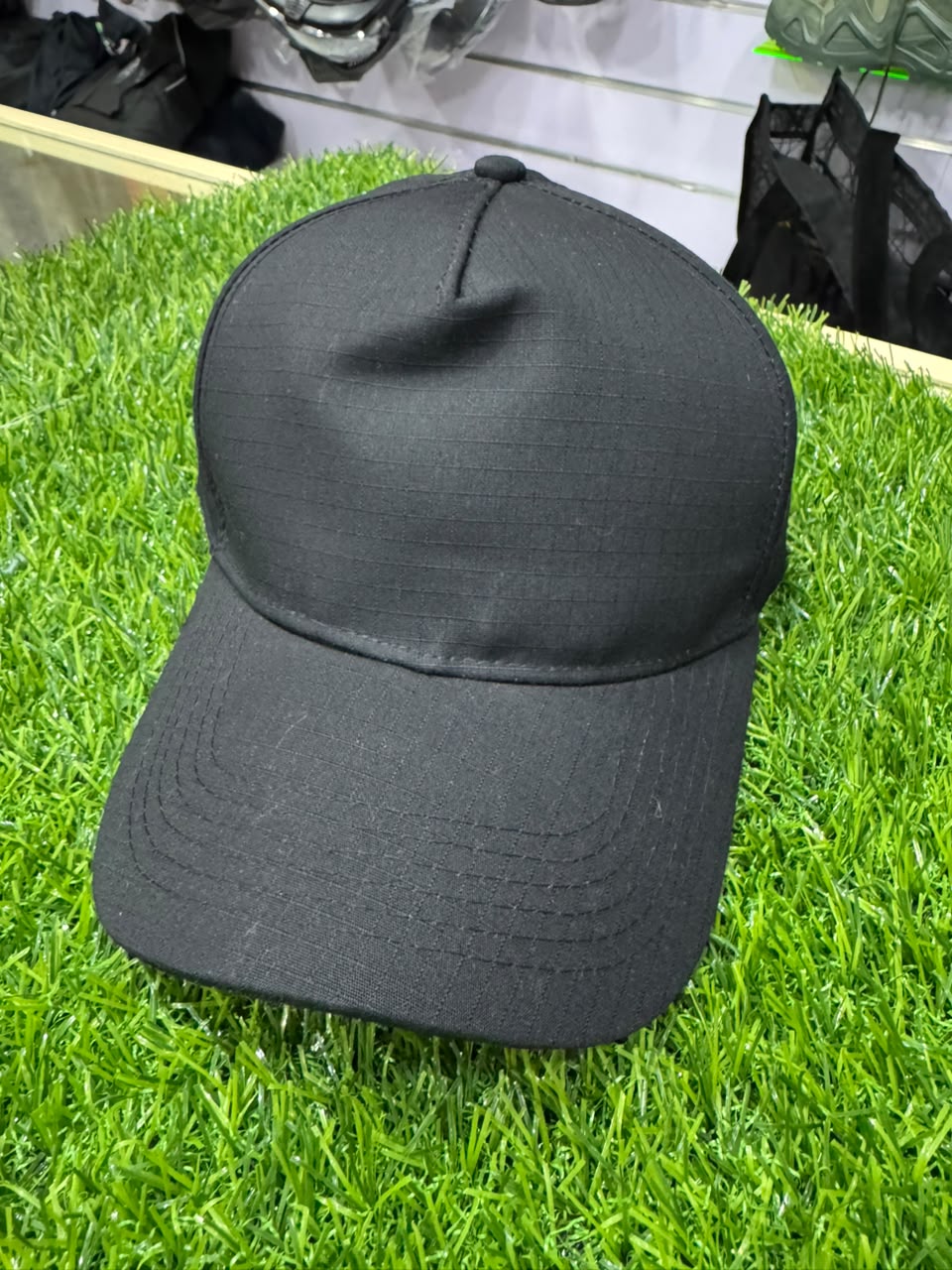 Tactical Black Ripstop Baseball Cap – Plain