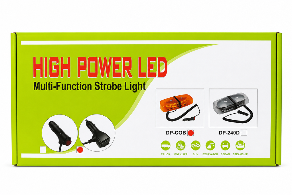 High Power LED Magnetic Emergency Strobe Warning Light – 12V Vehicle Beacon