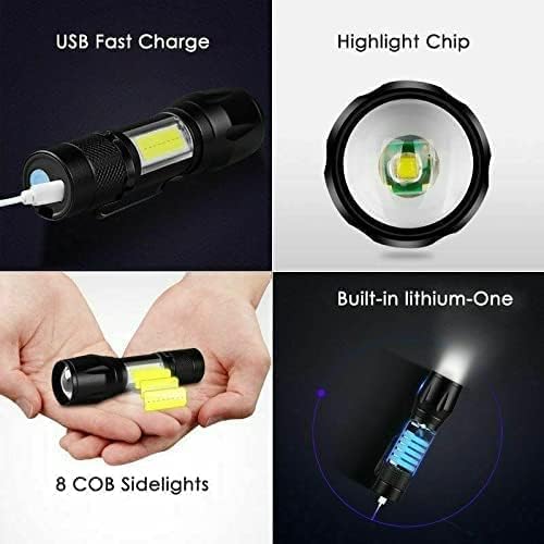 Rechargeable Torch LED Flashlight Super Bright Beam for Emergency