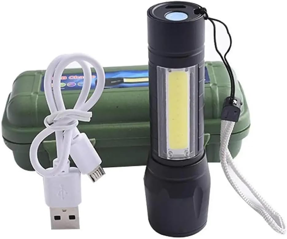 Rechargeable Torch LED Flashlight Super Bright Beam for Emergency