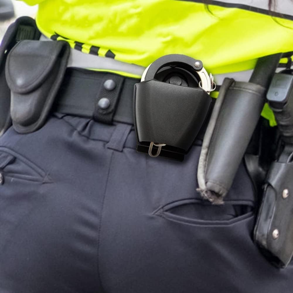 DONGKER Handcuff Holster, Police Handcuff Holder, 360° Rotatable Quick Release Handcuff Case Made of Plastic Steel for Policemen, Military, Outdoor, Black