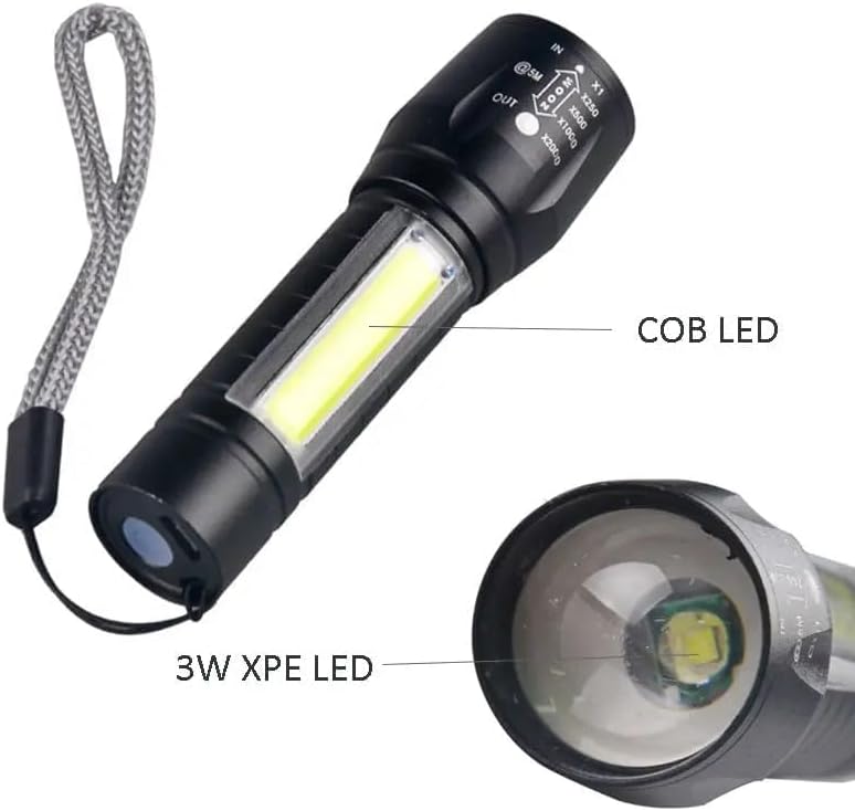Rechargeable Torch LED Flashlight Super Bright Beam for Emergency