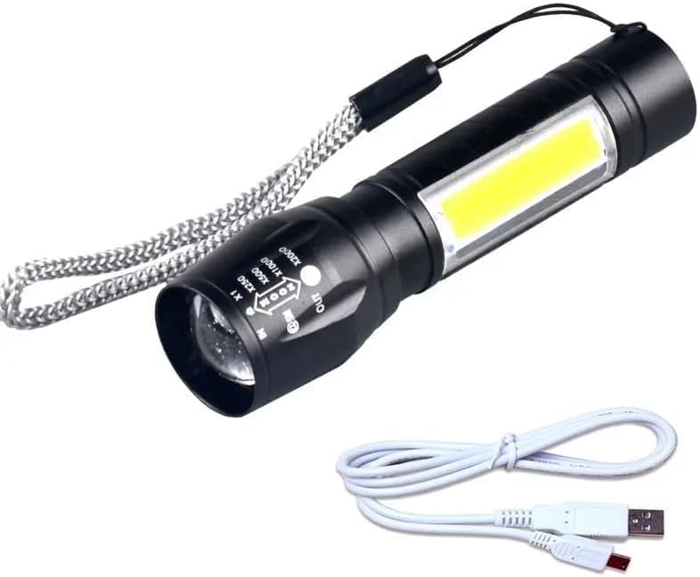 Rechargeable Torch LED Flashlight Super Bright Beam for Emergency
