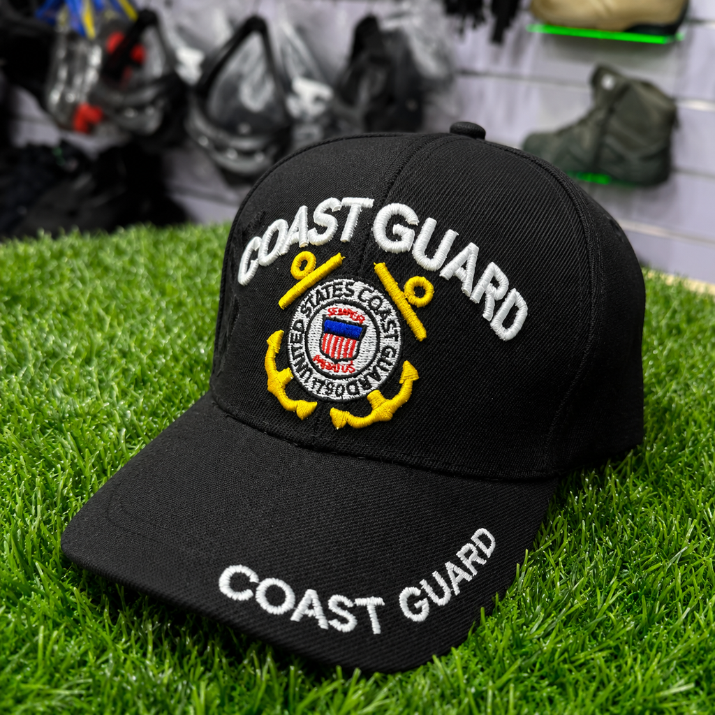 Maritime Coast Guard Embroidered Cap – Black