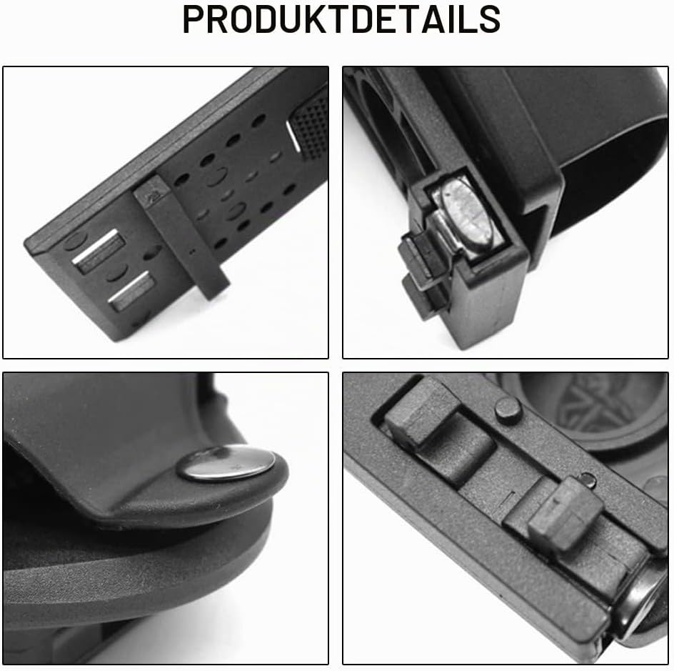 DONGKER Handcuff Holster, Police Handcuff Holder, 360° Rotatable Quick Release Handcuff Case Made of Plastic Steel for Policemen, Military, Outdoor, Black