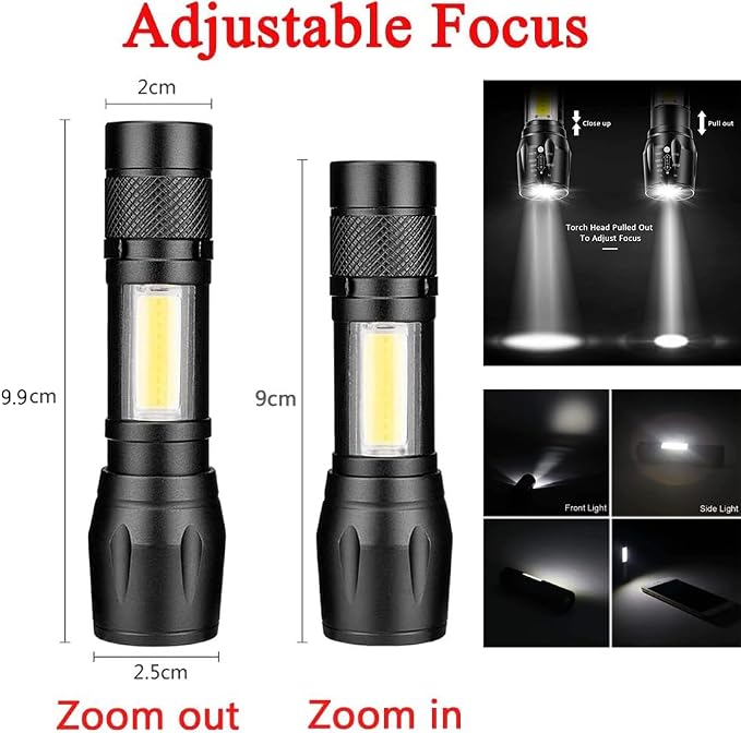 Rechargeable Torch LED Flashlight Super Bright Beam for Emergency