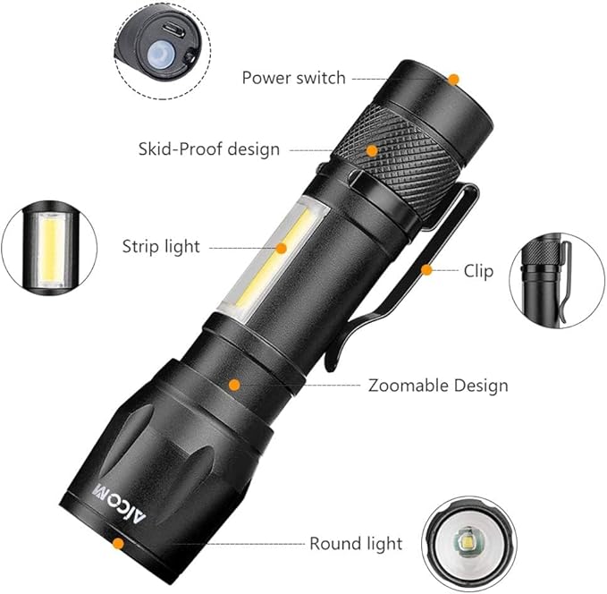 Rechargeable Torch LED Flashlight Super Bright Beam for Emergency