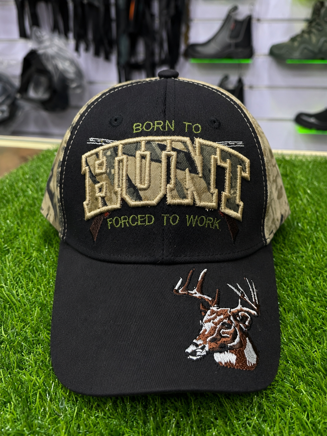 Born to Hunt Camo Hunting Adjustable Cap