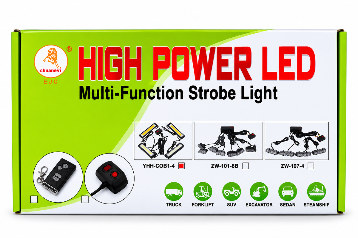 High Power LED Multi-Function Vehicle Strobe Light Kit with Wireless Remote