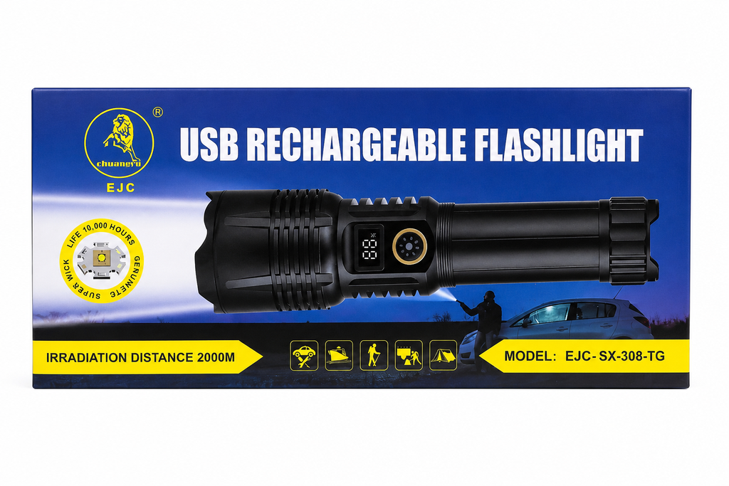 Ultra-bright USB Rechargeable LED Flashlight