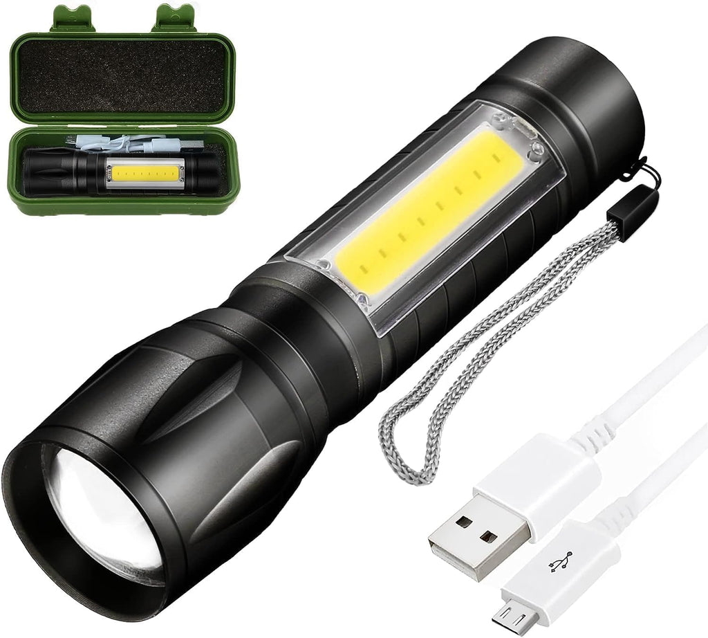 Rechargeable Torch LED Flashlight Super Bright Beam for Emergency