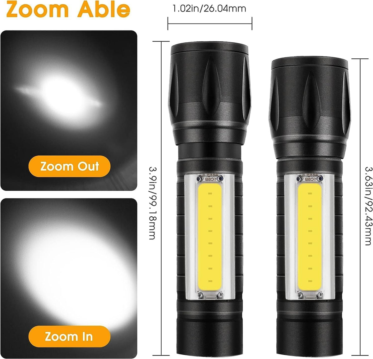 Rechargeable Torch LED Flashlight Super Bright Beam for Emergency