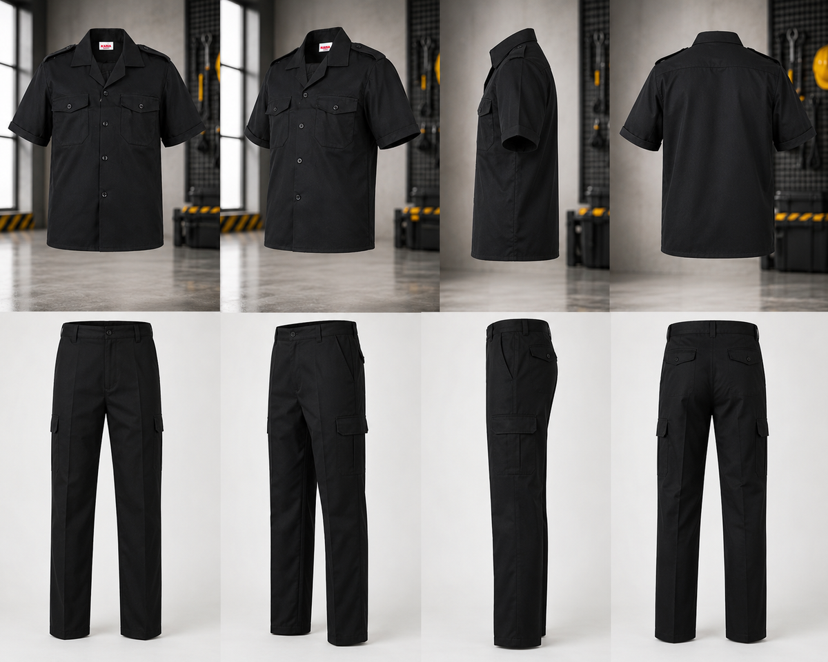 Classic Security Uniform Set – Black (Short Sleeve)