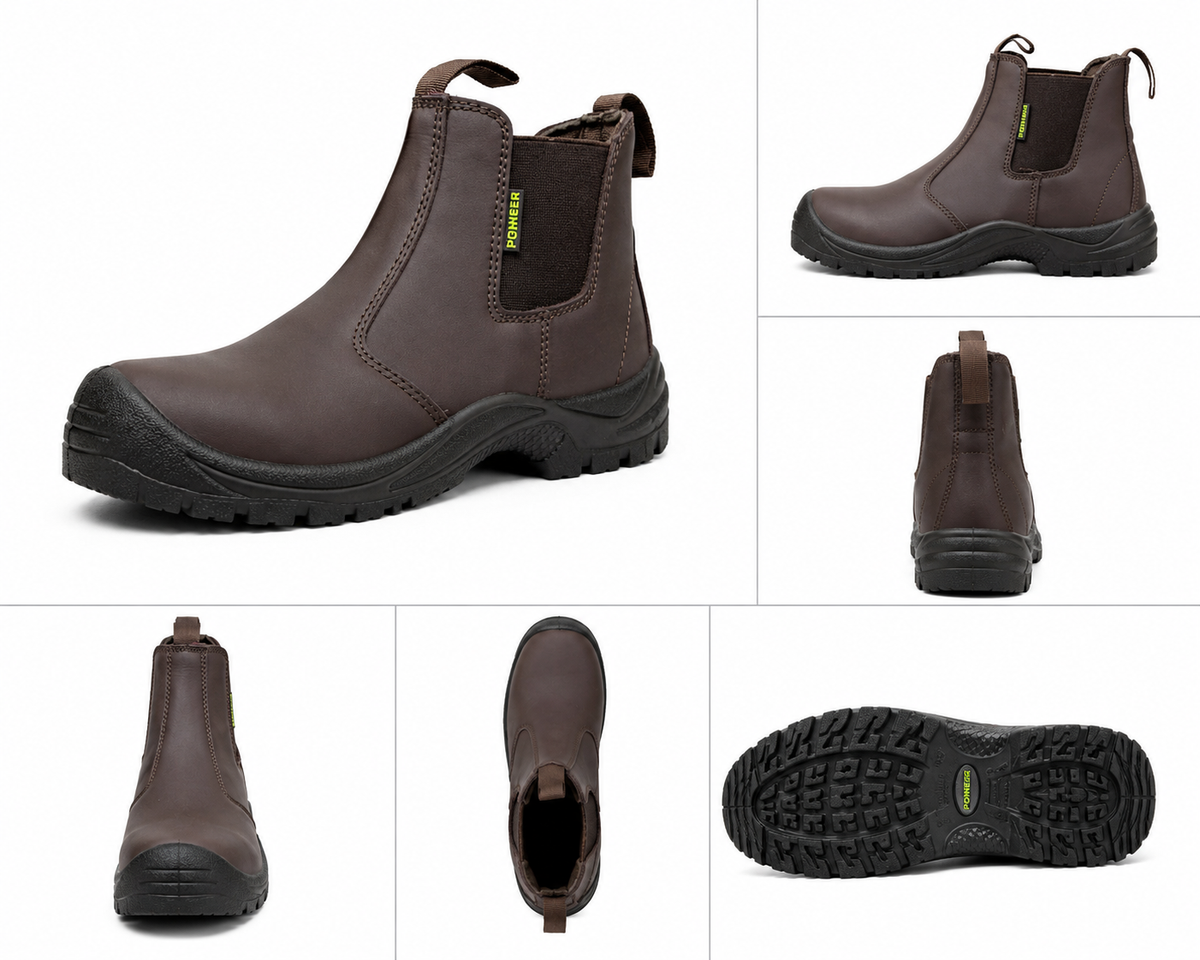 Pioneer Chelsea Safety Boots – Brown