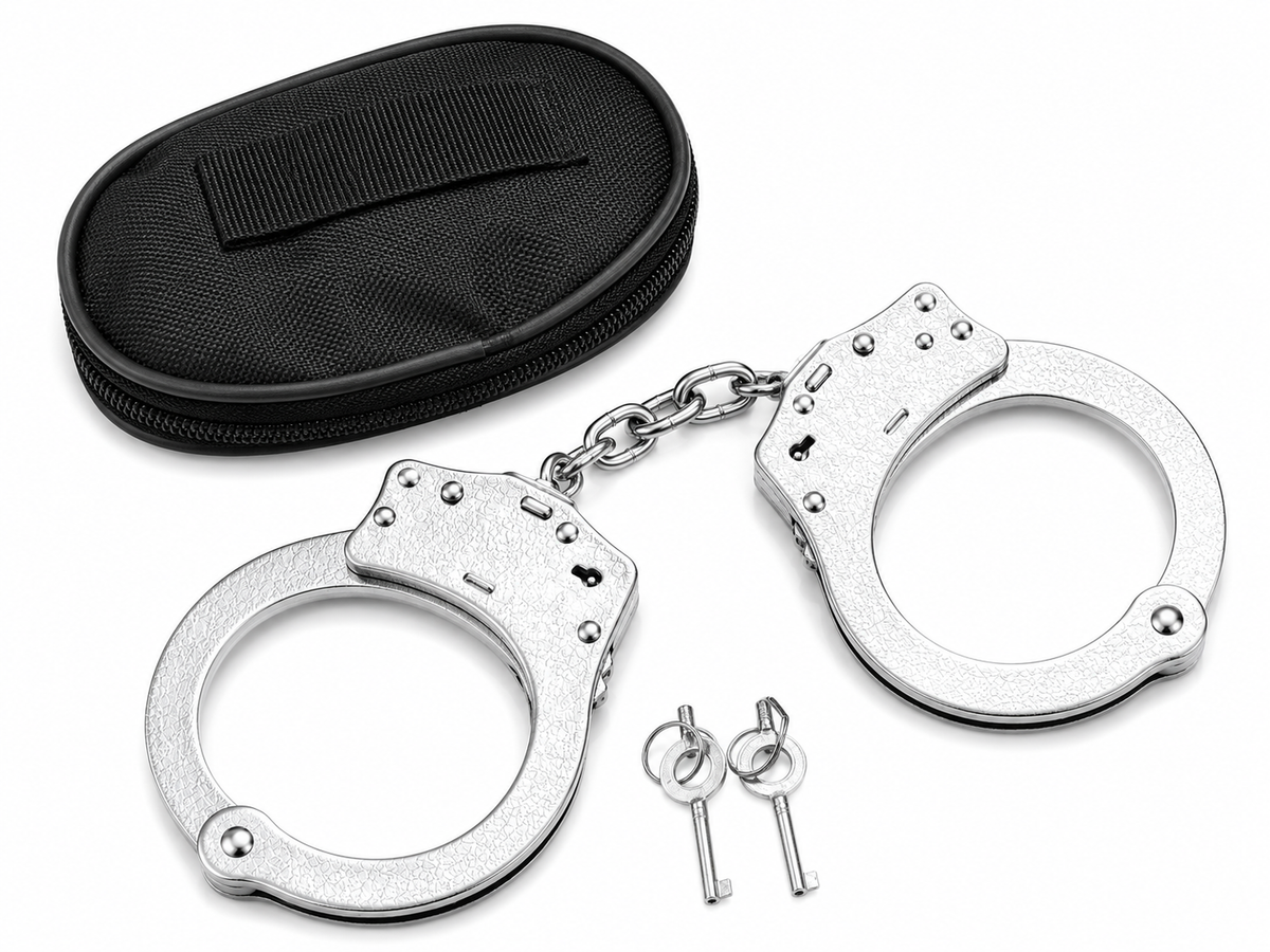 Professional Nickel-Plated Chain Handcuffs Set