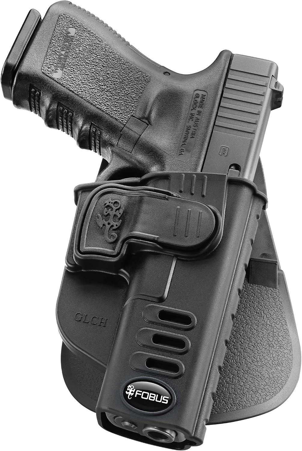 Fobus GLCH Concealed Carry OWB Holster for Glock 17, 19, 22, 23, 31, 32, 34, 35, 45, Active Retention, Right Handed