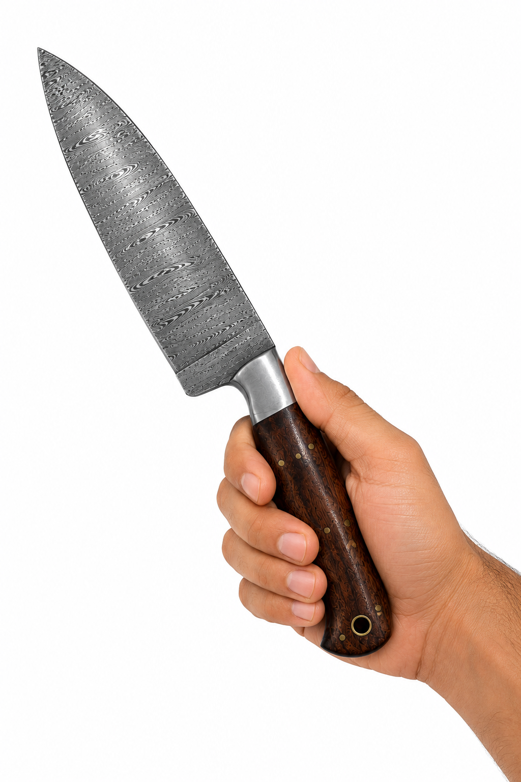 Damascus Pro Chef Knife with Leather Sheath