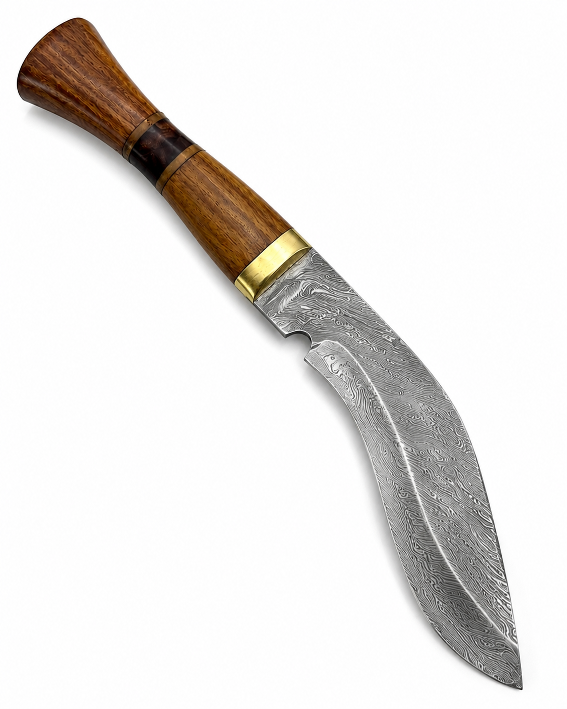 Damascus Hunting Knife with Leather Sheath