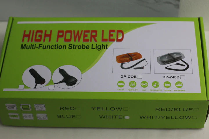 High Power LED Magnetic Emergency Strobe Warning Light – 12V Vehicle Beacon