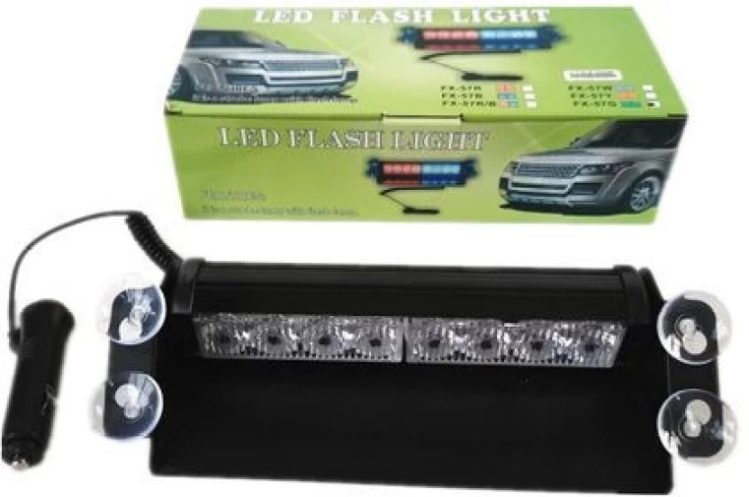 FX-57 LED Emergency Vehicle Strobe Warning Light – 12V Plug-In Dashboard Beacon