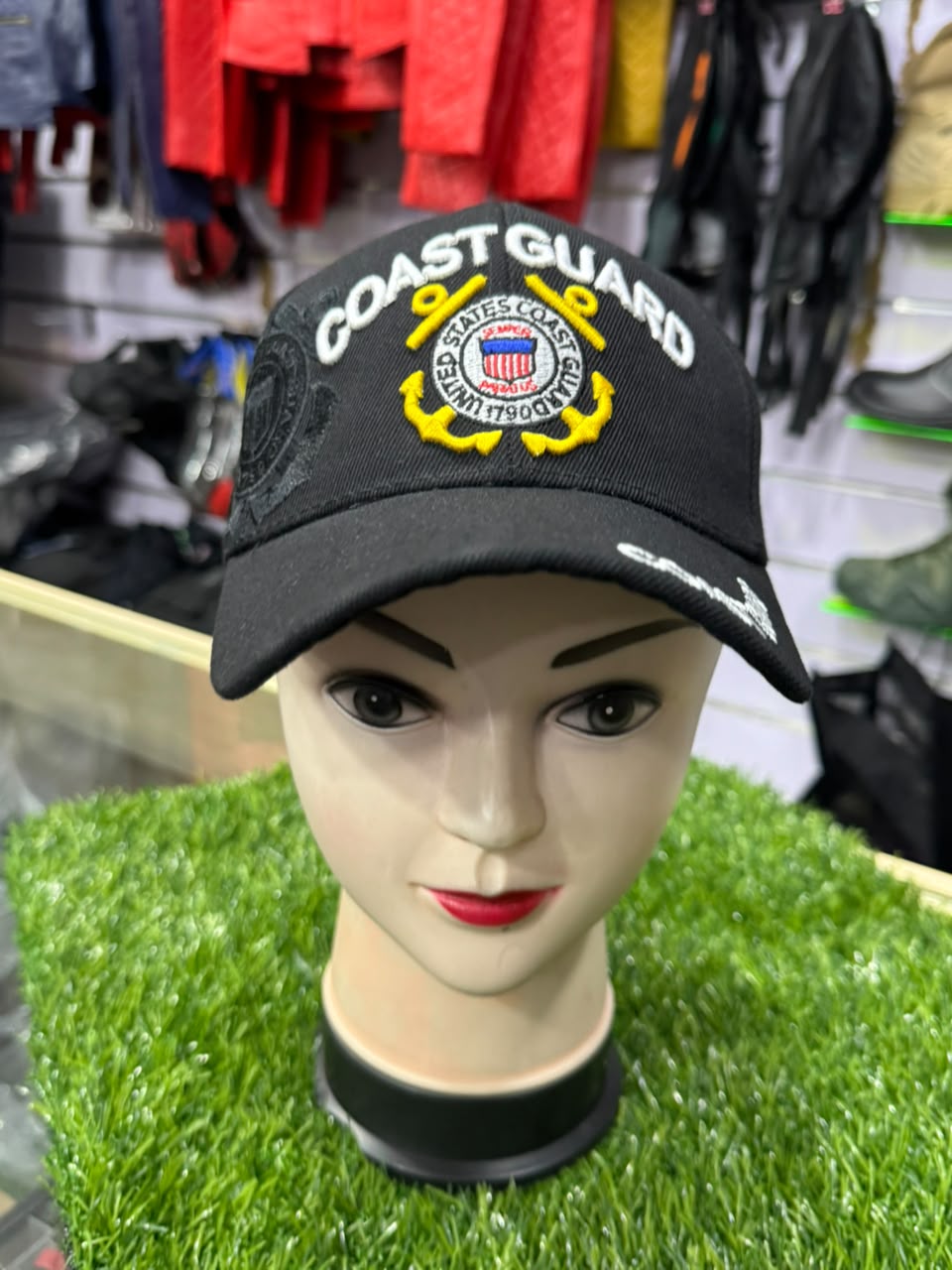 Maritime Coast Guard Embroidered Cap – Black