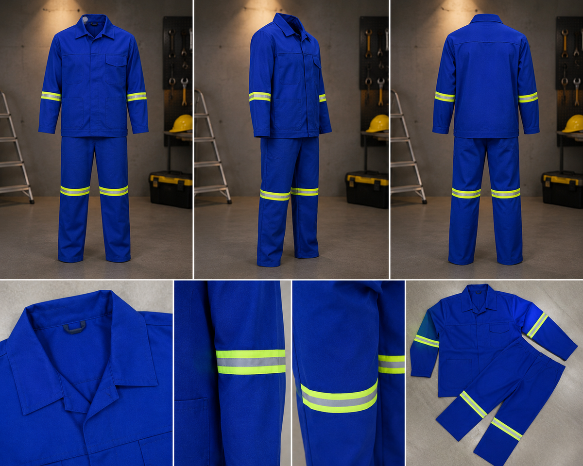 Hi-Vis Blue Workwear Uniform Set