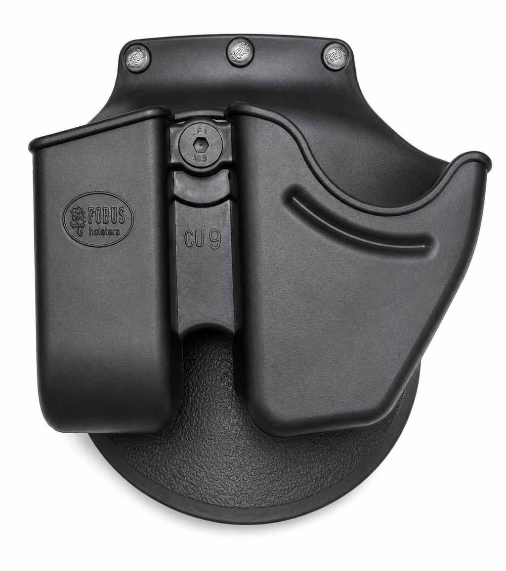 Tactical Dual Magazine & Handcuff Belt Carrier – Rotating Polymer Pouch