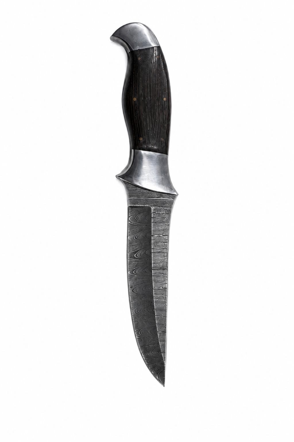 Shadow Hunter Damascus Hunting Knife with Leather Sheath